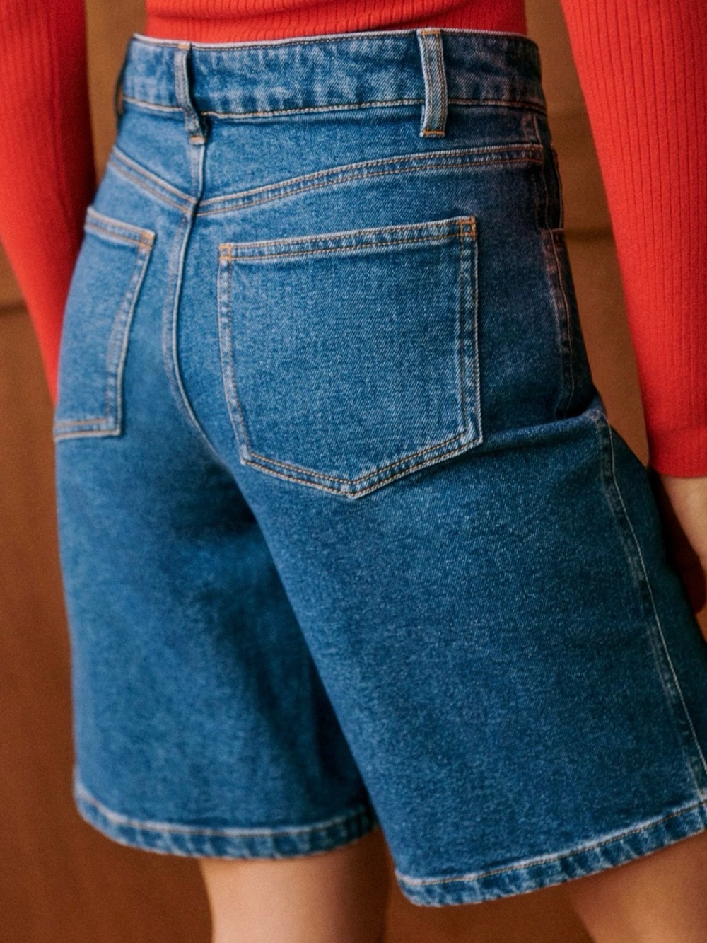 NWT Blue Denim Sezane Belton Shorts, Size 40 (US 8) - Picture 1 of 9